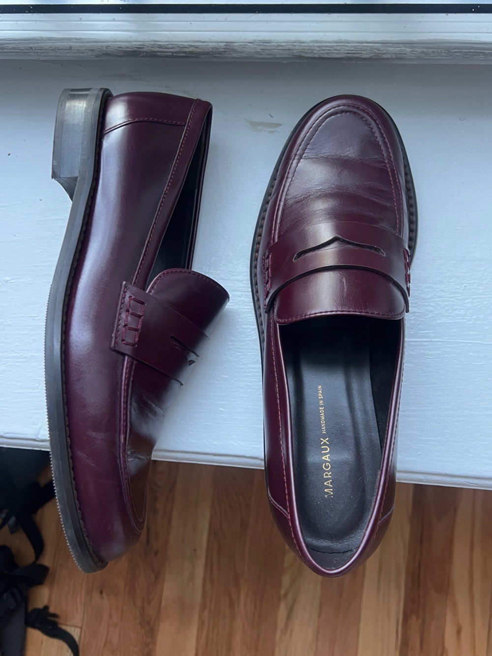Margaux Marlowe Loafers Burgundy Leather Penny Loafers - Picture 1 of 2